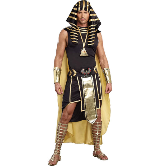 Herre Kostumesæt Ægyptisk Farao Cosplay 7 Dele 6