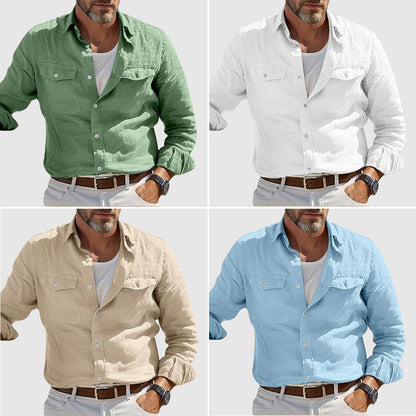 Herre Kystlinnedskjorte Urban Stil 4