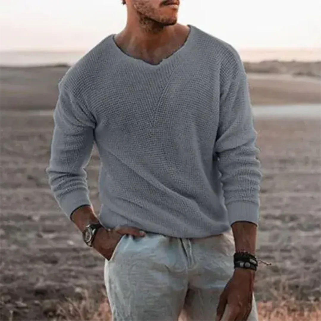 Herre Langærmet Pullover Strikmateriale 2