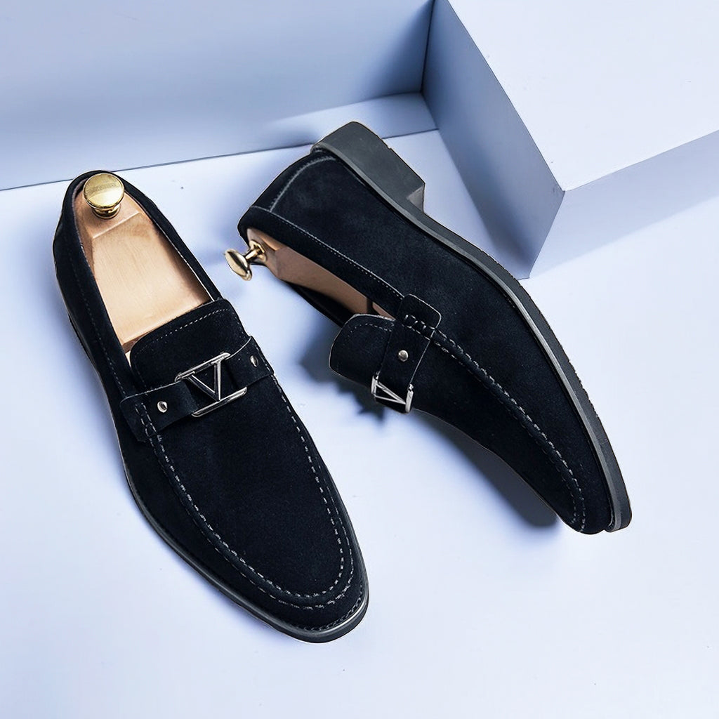 Herre Loafers Suede med Elegant Spænde 1