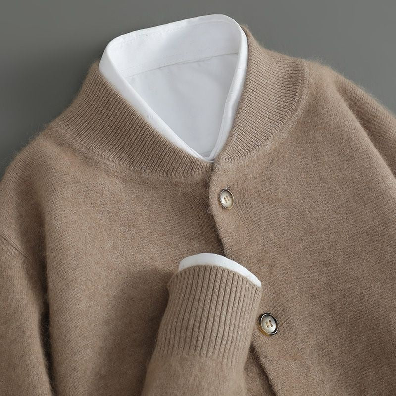 Herre Mock-neck Cardigan med Knap Front 2