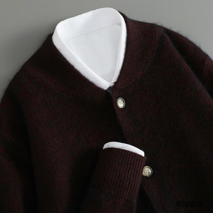 Herre Mock-neck Cardigan med Knap Front 4
