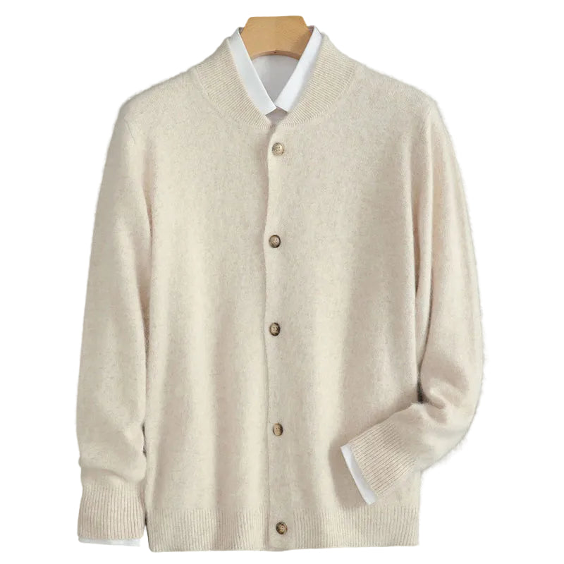Herre Mock-neck Cardigan med Knap Front 5