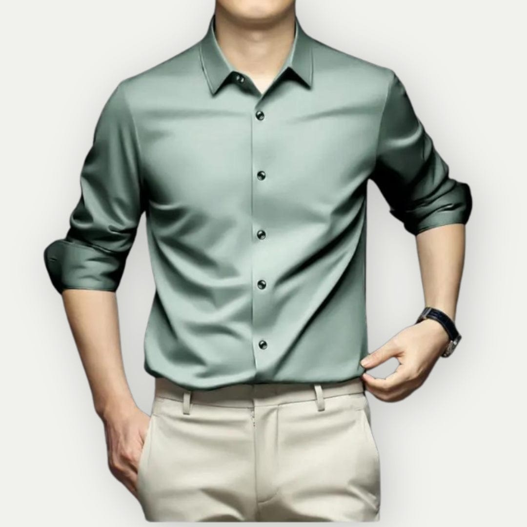 Herre Overhemd Slim Fit Non-Iron Åndbar Stof 8