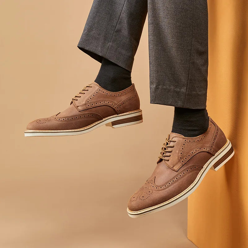 Herre Oxford Sko med Vingespidsdesign 1