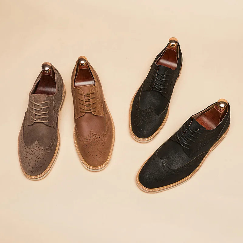 Herre Oxford Sko med Vingespidsdesign 4