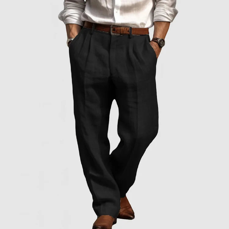 Herre Pantalon Klassisk Fritid 100% Bomuld Ret Ben 4