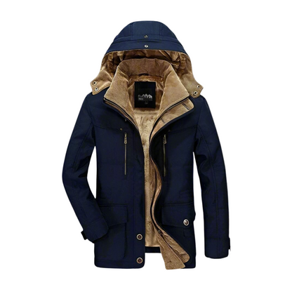 Herre Parka Jakke Militærinspireret Stil Mellemlang Med Aftagelig Hætte 0
