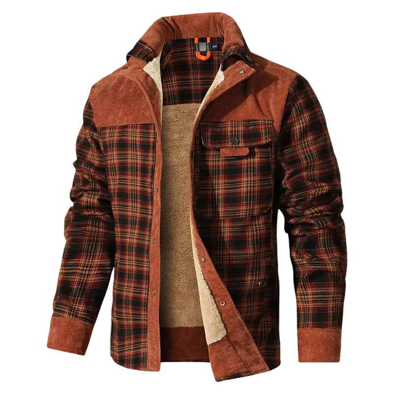 Herre Plaid Sherpa Udendørsjakke 0