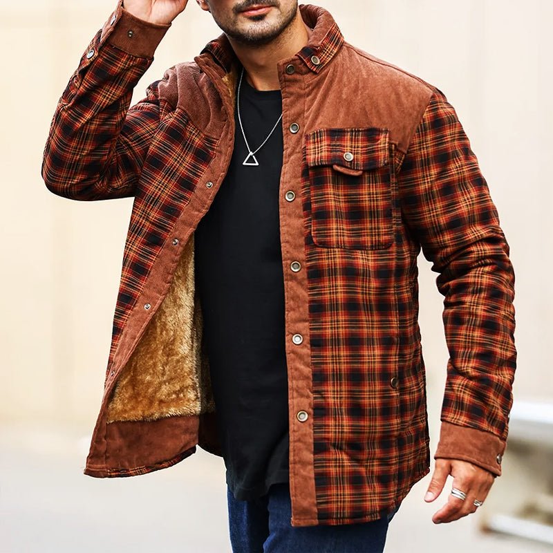 Herre Plaid Sherpa Udendørsjakke 6