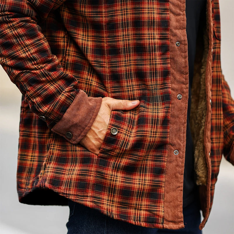 Herre Plaid Sherpa Udendørsjakke 7