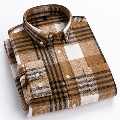 Herre Plaid Skjorte Klassisk Stil 1