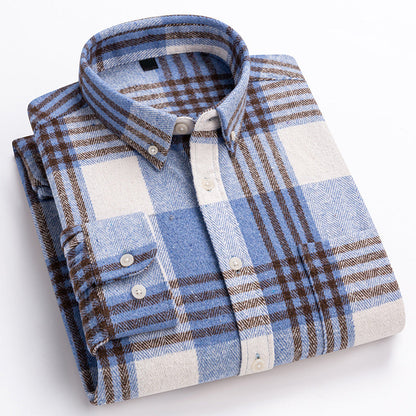 Herre Plaid Skjorte Klassisk Stil 2