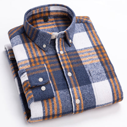 Herre Plaid Skjorte Klassisk Stil 3