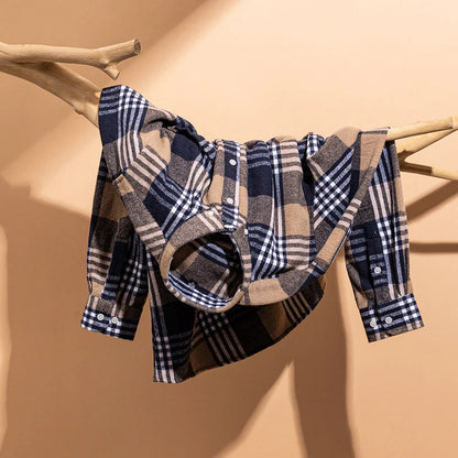 Herre Plaid Skjorte Klassisk Stil 6