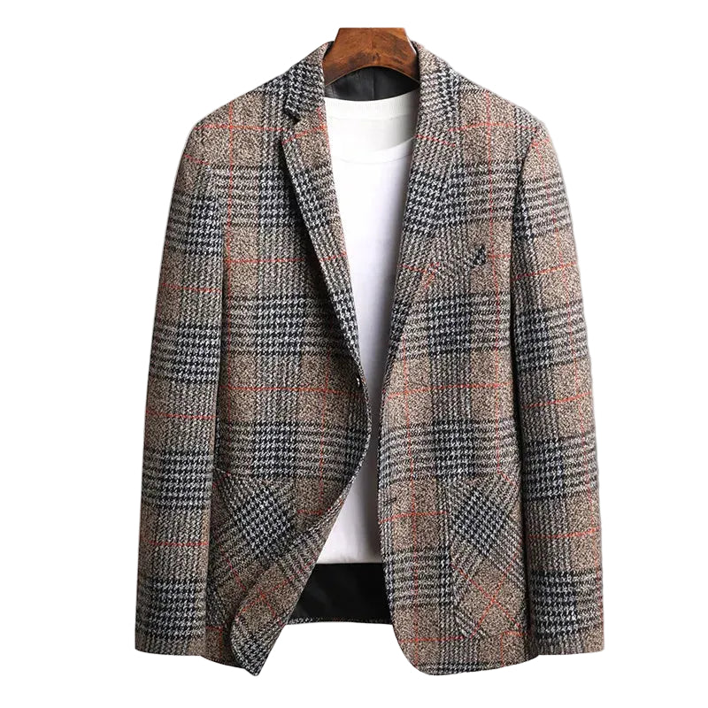 Herre Plaid Sportsfrakke Moderne Design 0