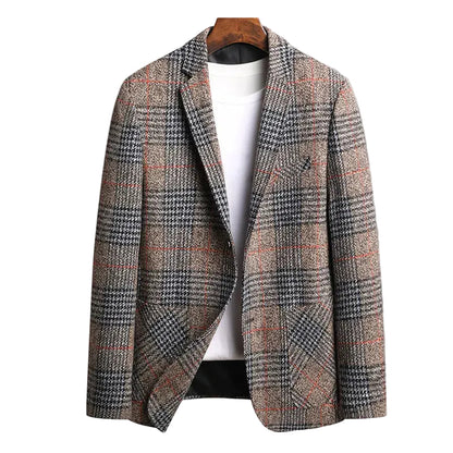 Herre Plaid Sportsfrakke Moderne Design 0