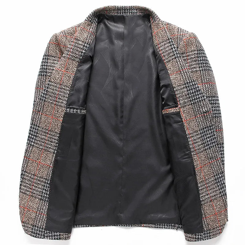 Herre Plaid Sportsfrakke Moderne Design 2