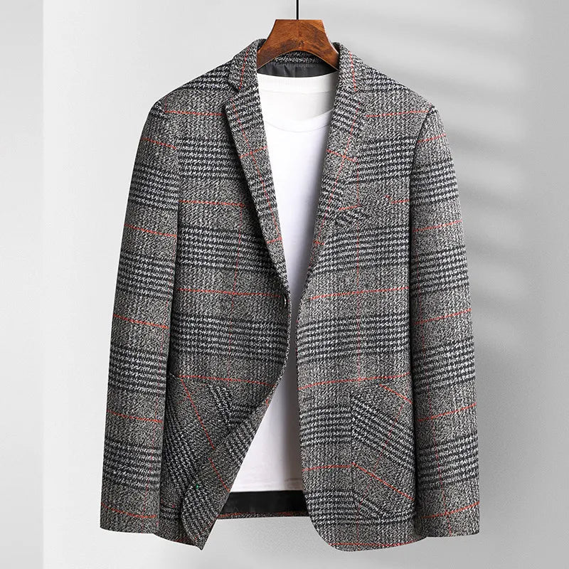 Herre Plaid Sportsfrakke Moderne Design 3