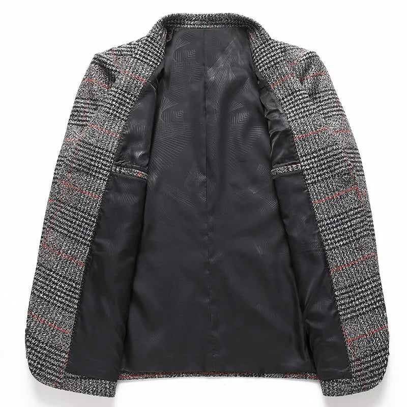 Herre Plaid Sportsfrakke Moderne Design 5