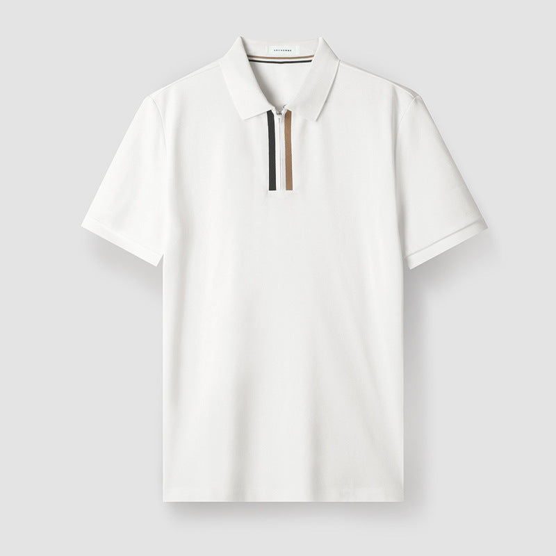 Herre Polo T-shirt med Lynlås og Polokrave 0