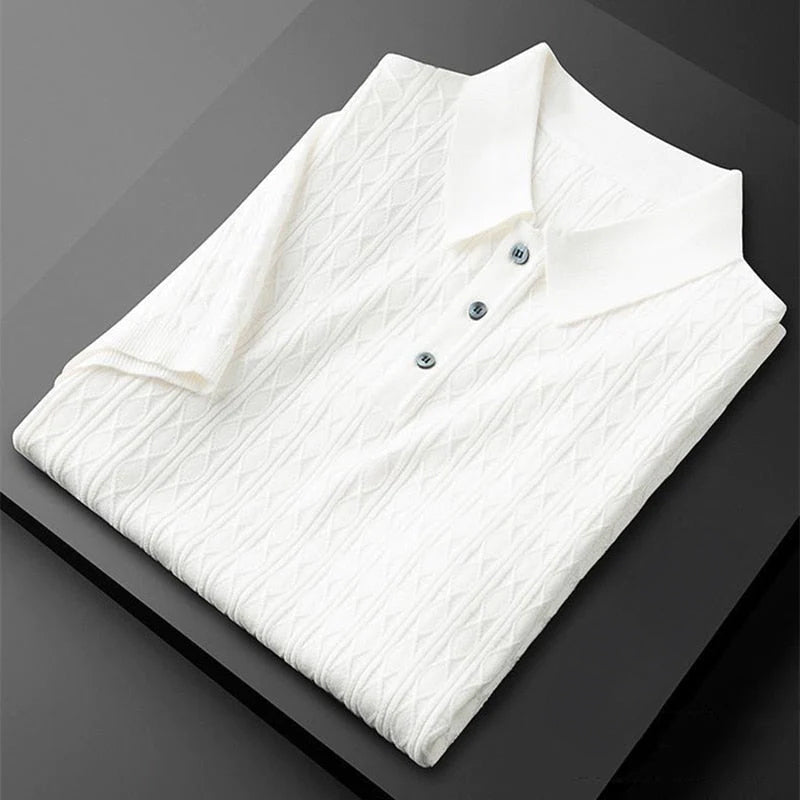 Herre Poloshirt Halvknap Klassisk Stil 2