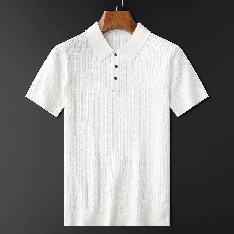 Herre Poloshirt Halvknap Klassisk Stil 3