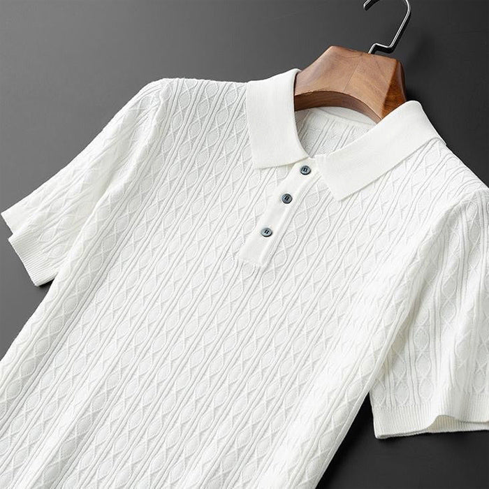 Herre Poloshirt Halvknap Klassisk Stil 4