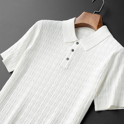 Herre Poloshirt Halvknap Klassisk Stil 4