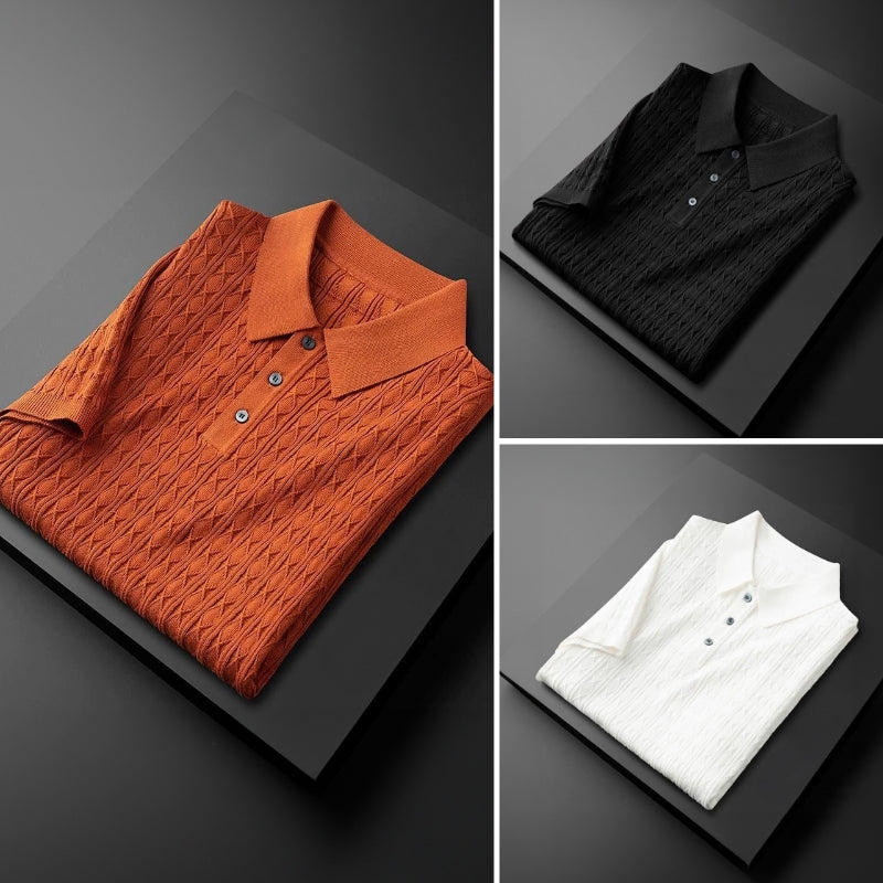 Herre Poloshirt Halvknap Klassisk Stil 5