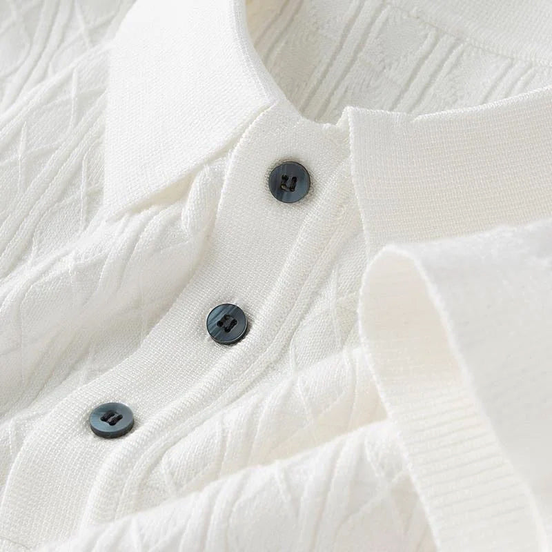 Herre Poloshirt Halvknap Klassisk Stil 7