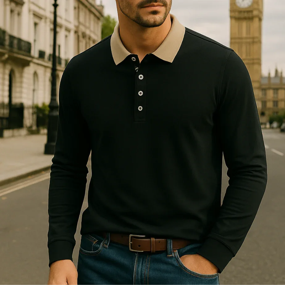 Herre Poloshirt Klassisk Stil 2