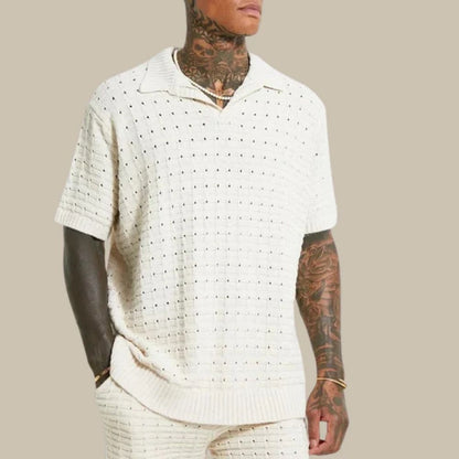 Herre Poloshirt Kortærmet V-Hals Casual Style 1