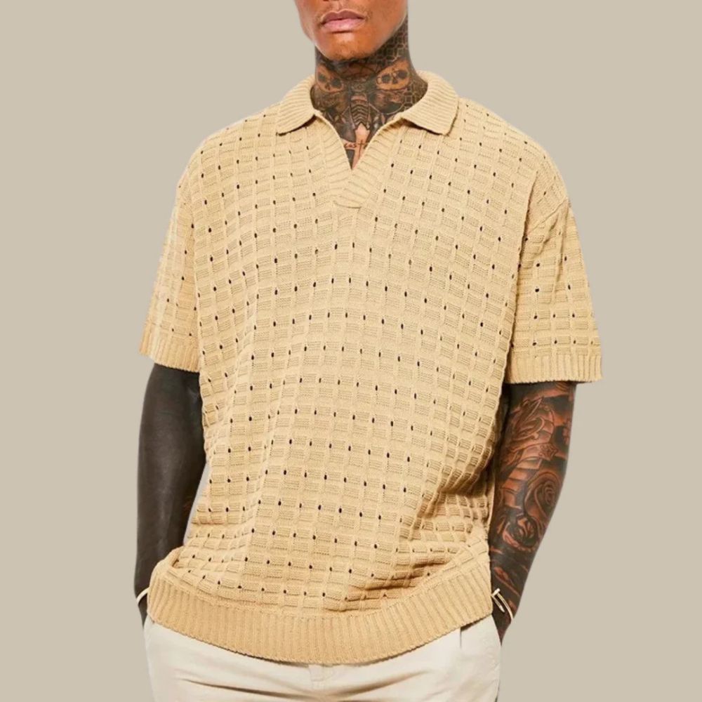 Herre Poloshirt Kortærmet V-Hals Casual Style 2