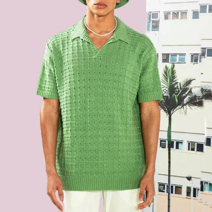 Herre Poloshirt Kortærmet V-Hals Casual Style 3