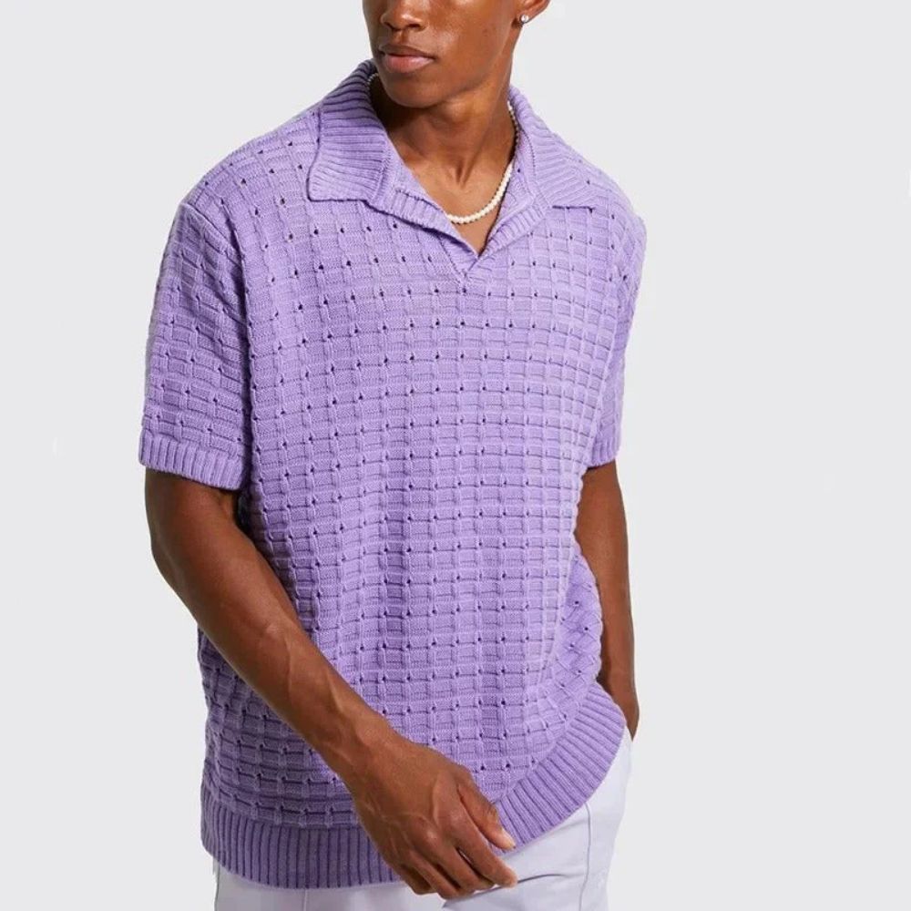 Herre Poloshirt Kortærmet V-Hals Casual Style 4