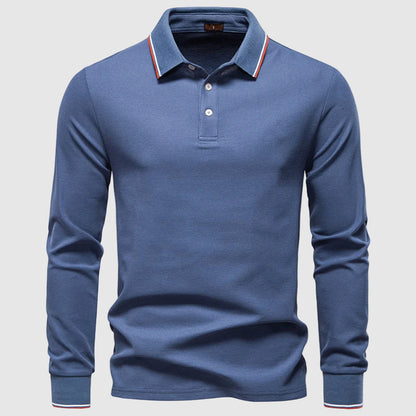 Herre Poloshirt Langærmet Stilfuld 1