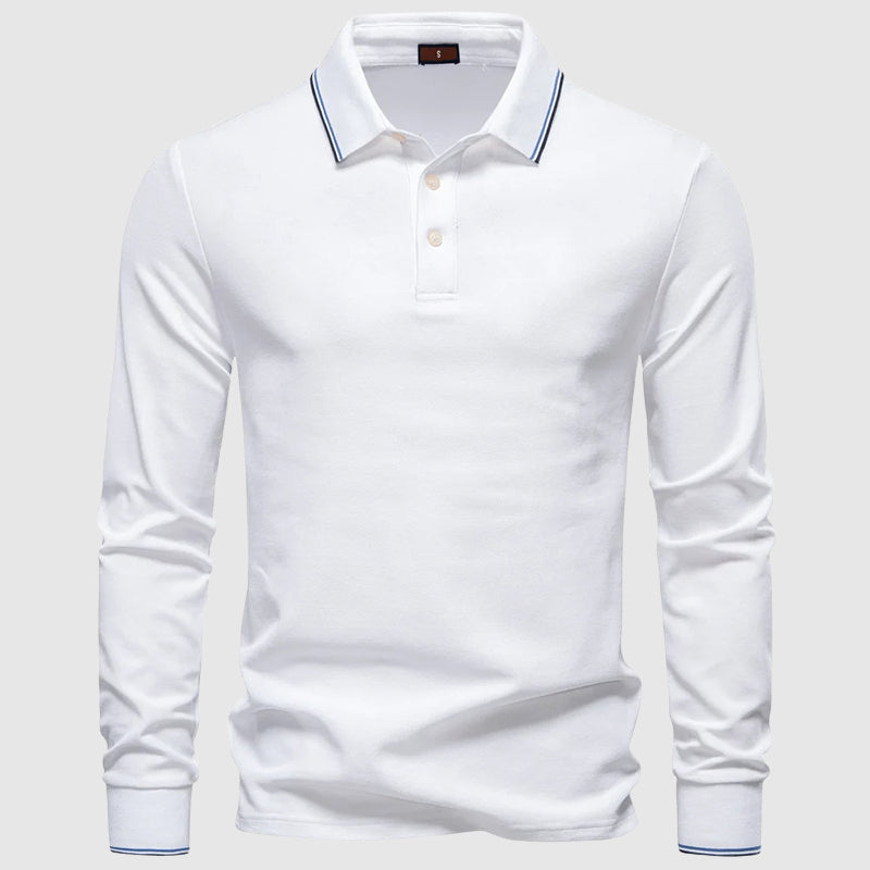 Herre Poloshirt Langærmet Stilfuld 2