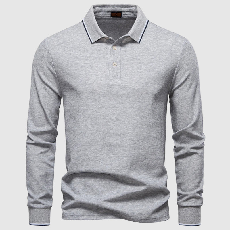 Herre Poloshirt Langærmet Stilfuld 3