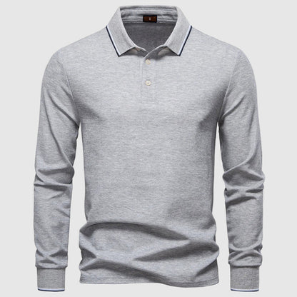 Herre Poloshirt Langærmet Stilfuld 3