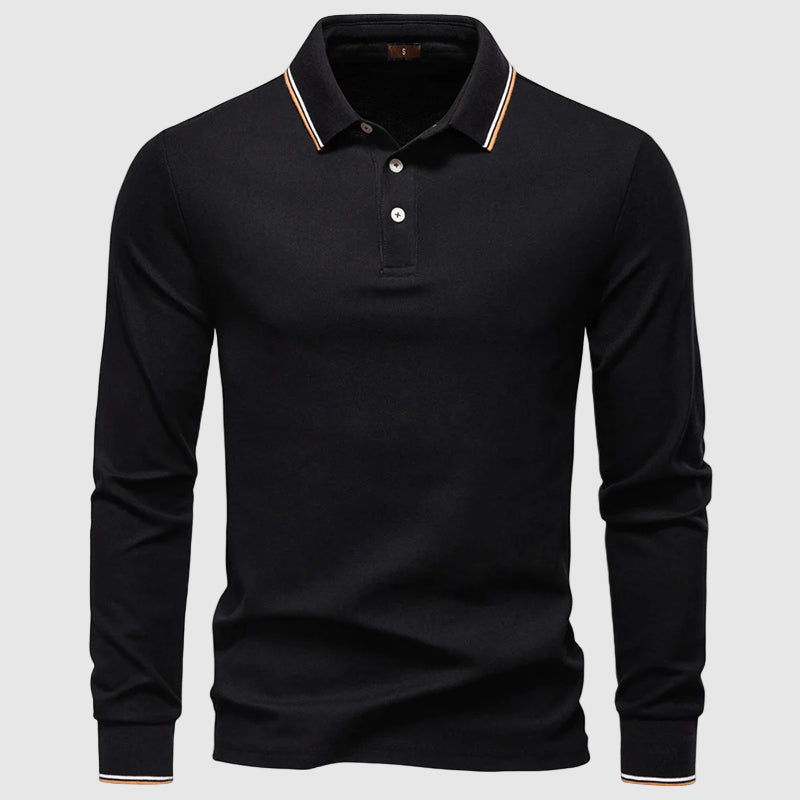 Herre Poloshirt Langærmet Stilfuld 4