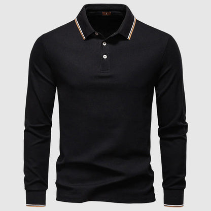 Herre Poloshirt Langærmet Stilfuld 4