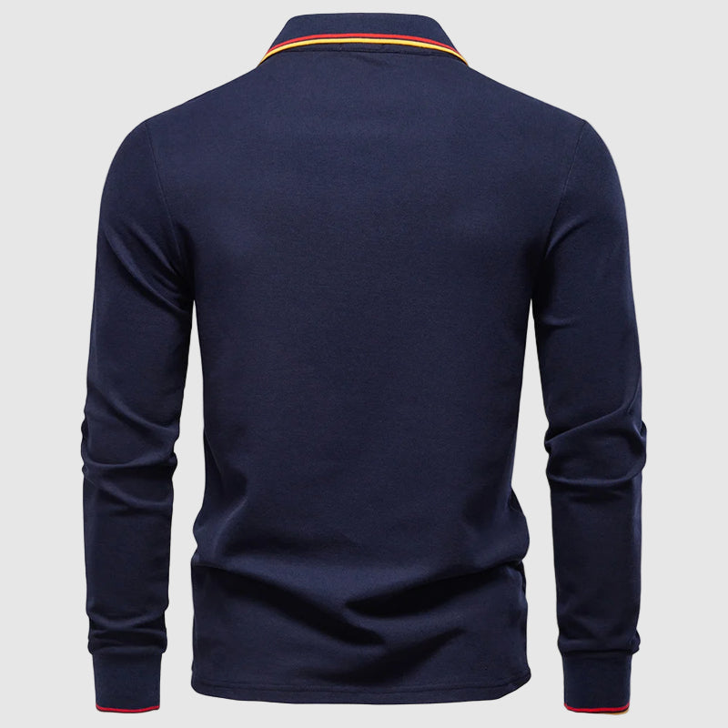 Herre Poloshirt Langærmet Stilfuld 5