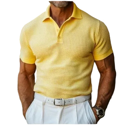 Herre Poloshirt Vaffel Design 0