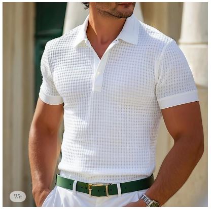 Herre Poloshirt Vaffel Design 1