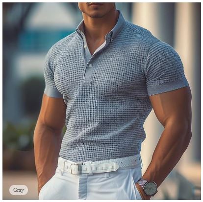 Herre Poloshirt Vaffel Design 2