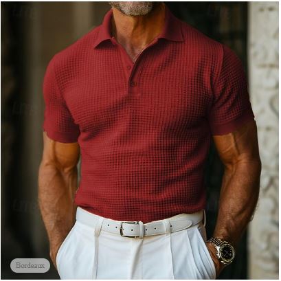 Herre Poloshirt Vaffel Design 5