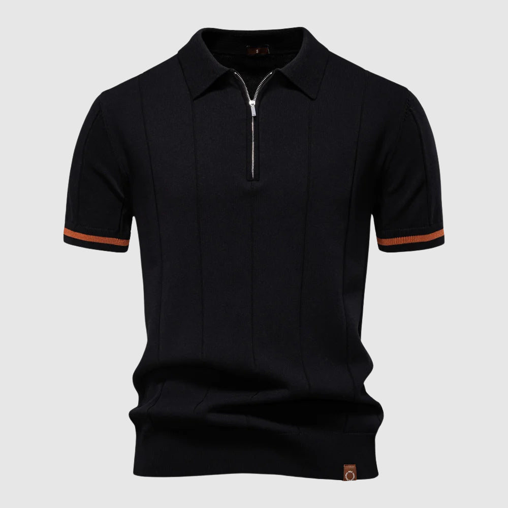 Herre Poloshirt med Lynlåskrage 1