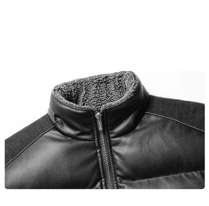 Herre Pufferjakke med Denim Detaljer 3