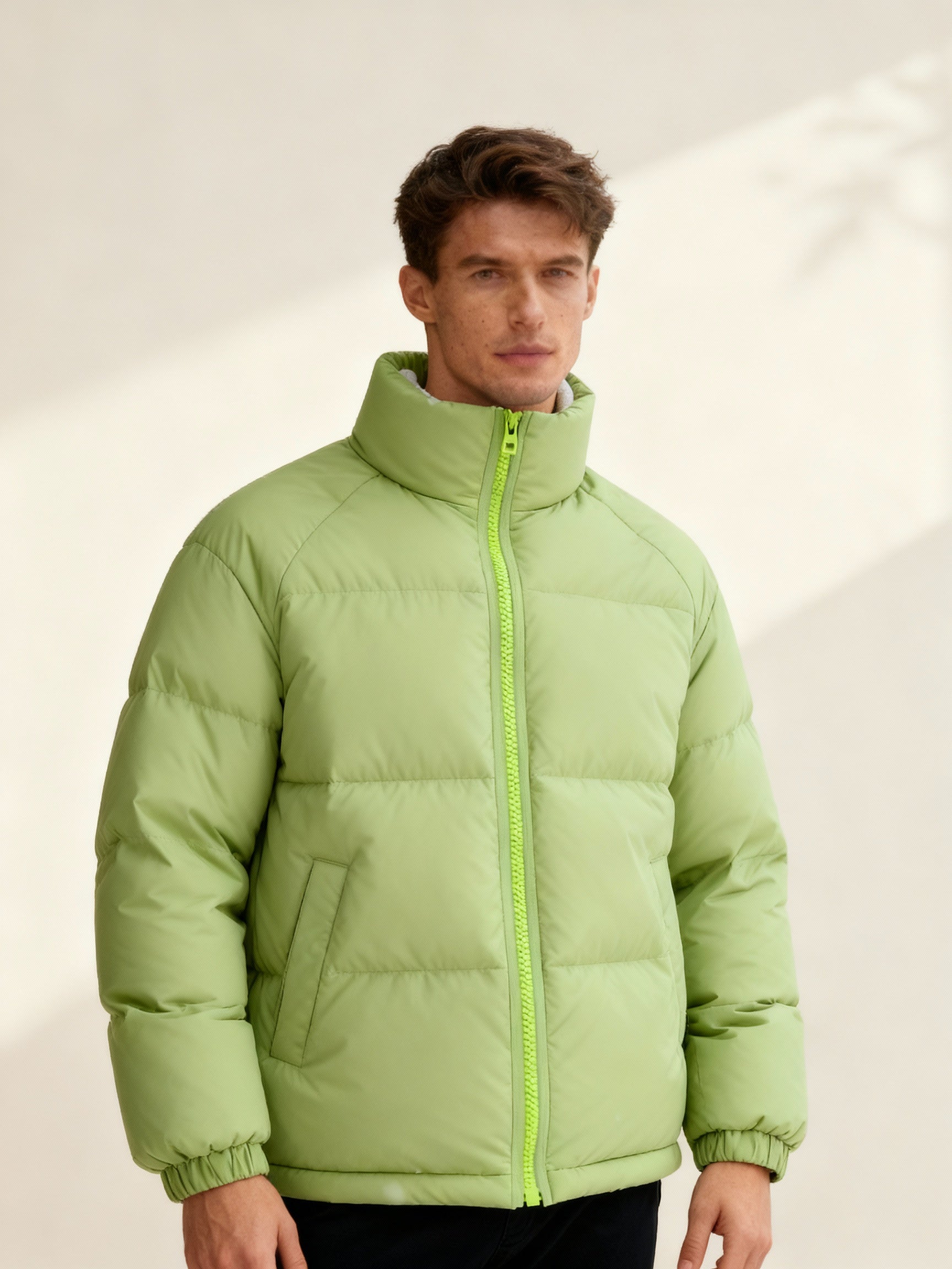 Herre Pufferjakke med Fleecefor til Vinter 4